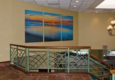 hotel art installed in lobby